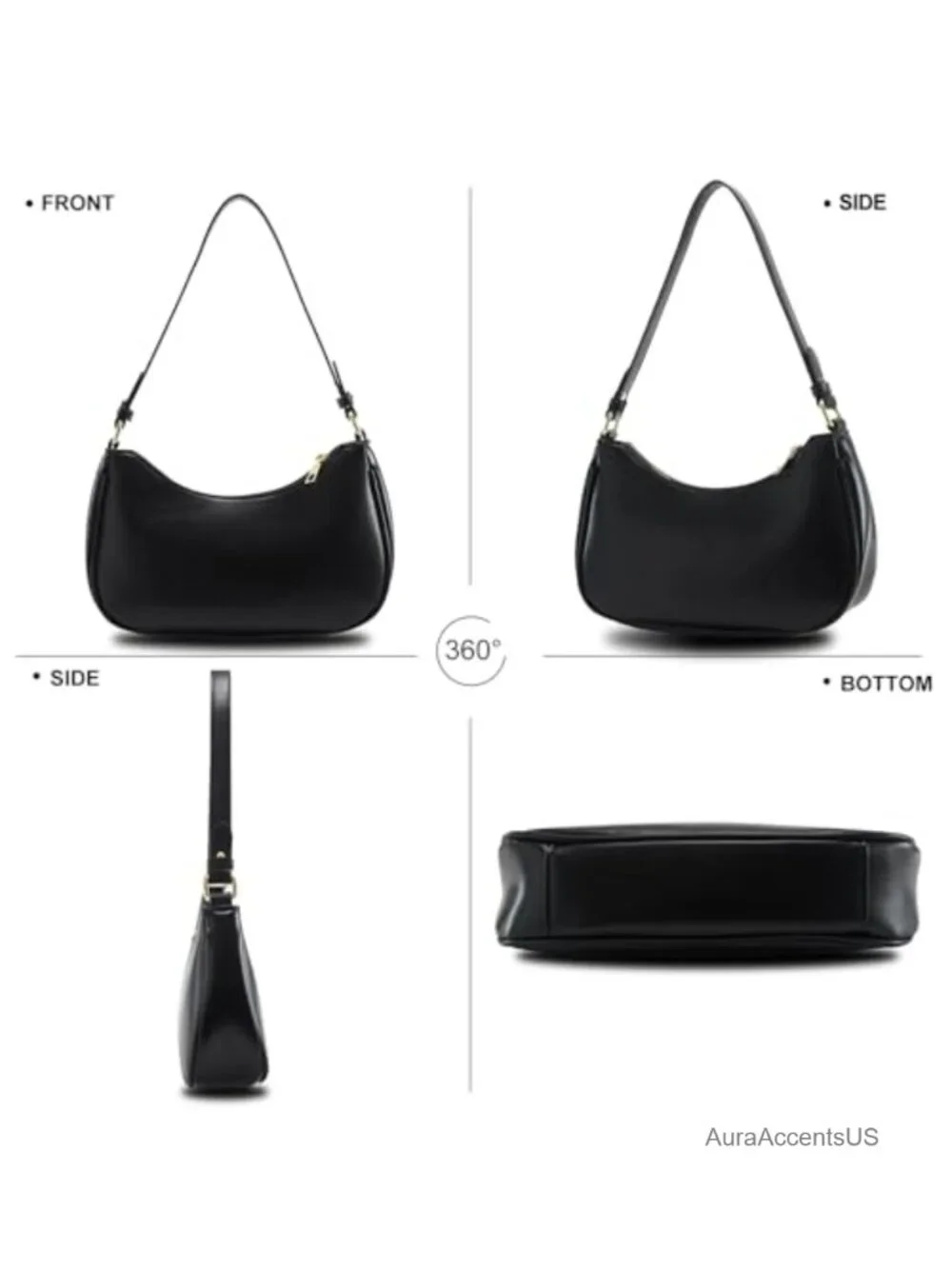 Y2K Trendy Hobo Handbag with Adjustable Straps Vegan Leather
